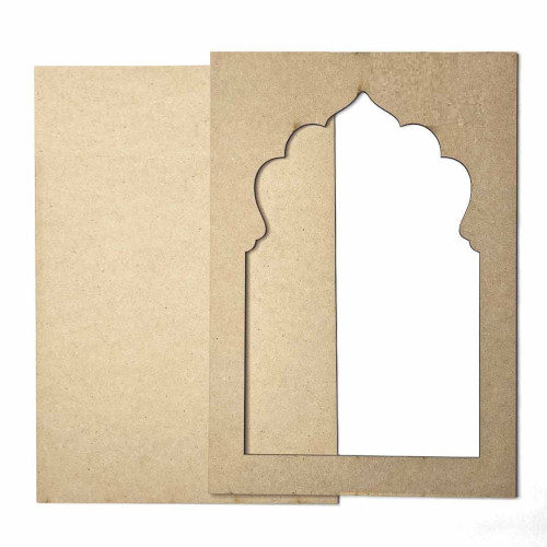 Estella® Jharokha MDF Wood Cutout for Art & Craft (Set of 2)